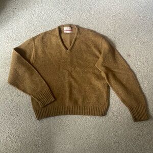 Vintage Tan Wool Sweater, Size Medium